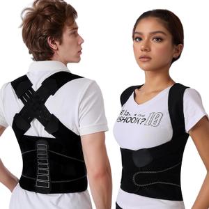Posture Corrector for Women and Men Back Brace Lower Back Pain Relief Straighter Instant Shoulder Straightener Hunchback Adjustable Lightweight Scoliosis Lumbar Spine Upgraded Straps Black Medium (Black, M)
