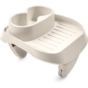 Intex PureSpa Attachable Cup Holder for Spa Wall, Pool and Hot Tub Accessory for Drinks that Holds 2 Standard Sized Beverages, Tan