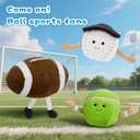 Muiteiur Baseball Plush Toy, Stuffed Ball Plush with Cute Smile & Baseball Cap, Soft Stuffed Sports Toy, for Kids Girls Boys Fans