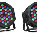 U`King LED Par Lights DJ Stage Light Corded RGB 36 LED with Sound Activated Control DJ Uplighting for Wedding Party Club Christmas Stage Lighting (2 Packs)