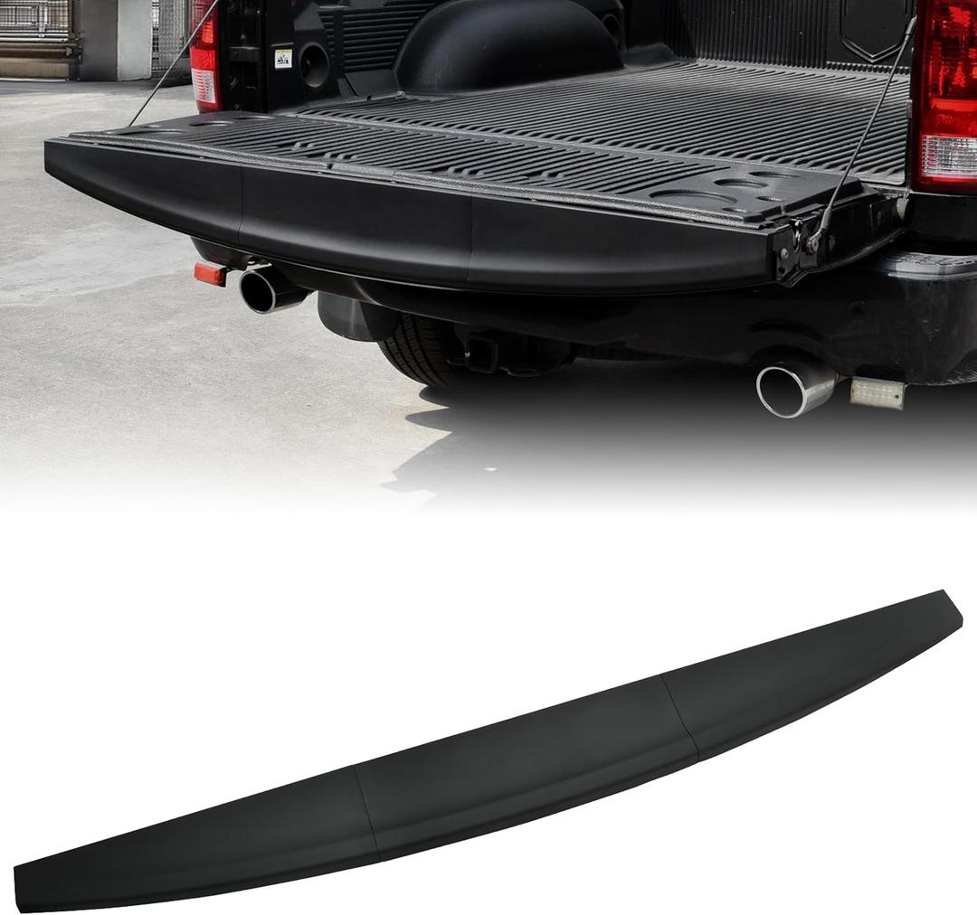 KEWISAUTO Tailgate Spoiler Molding Cap for 2009-2019 Dodge Ram 1500, Combined Center Tailgate Flex Step Cap Top Molding Trim Protector Cover for 2010-2018 Dodge Ram 2500 3500 Accessories, 3PCS
