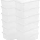 novelinks 6 QT Clear Storage Box Stackable Plastic Storage Bins with Lids Plastic Container Box for Sorting,12 Pack