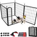 Portable Dog Crates & Playpen, 32'' Metal Pet Pen for Small/Medium Dogs, Indoor/Outdoor, Easy-Carry Straps, Rustproof, One Door