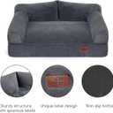 Hollypet Fluffy Plush Dog Cat Pet Couch Soft Calming Sofa Bed for Cats and Dogs, Gray, M