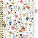 Undated Weekly Planner, Weekly To Do List Notebook with Goal & Habit Tracker Organizer, A5 Weekly Planner Notebook with Spiral Binding, 6.1" x 8.2" - Floral