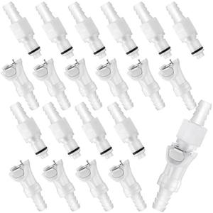 Chunful 20 Pcs 3/8" Quick Disconnect Connect Hose Barb Insert Fittings Plastic Male Female Coupling Connector 10 Female and 10 Male Connectors