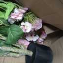 3FT Pink Hydrangea Artificial Flowers Tree 2 Pack Large Real Touch Faux Silk Hydrangea Plants Potted Fake Flower in Black Pot for Home Indoor Outdoor Front Porch Garden Entrance Living Room Decor