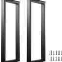 36 Inch Metal Bar Table Legs, Heavy Duty Dining Table Leg Desk Legs with Adjustment Feet, Black, Set of 2