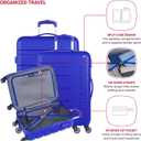 SwissGear 7366 Signature Hardside Expandable Luggage with Spinner Wheels, TSA Lock, Cup-Holder, Cobalt, 3-Piece Set (19/23/27 in)