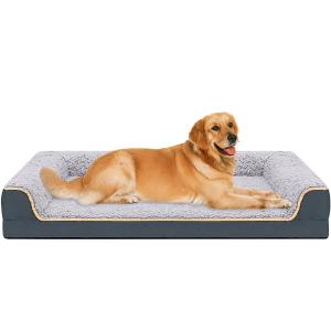 Warmrest 2Pack Waterproof Dog Bed Medium Size Dogs, Plush Cushion & Orthopedic EggCrate Foam Mattress for Senior Dogs, Washable Dog Crate Bed with Removable Cover, Dark Grey