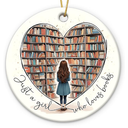 Gift Glow Book Lovers Gifts for Women 2025 - Just A Girl Who Loves Books Christmas Ornaments Christmas Tree Decorations, Book Club Library Christmas Ornament, Book Gifts for Readers Book Lovers Women Pack of 4