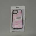 Case for iPhone 14 and iPhone 13, Trendy Aesthetic Pink Ribbon Bow Pattern Print, Glossy Hard PC Back Soft TPU Bumper, Slim Shockproof Anti-Scratch Cover for Teen Girls Women