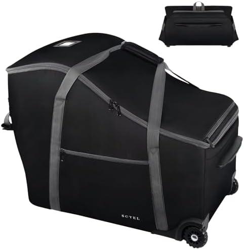 SCTEL Infant Car Seat Travel Bag Fit Doona Car Seat Stroller and Base, Chicco Keyfit 35 and Base, Doona Travel Bag with Wheels, Padded Car Seat Bags for Air Travel, Nuna Travel Bag with Zipper Pocket SCTEL Infant Car Seat Travel Bag Fit Doona Car Seat Stroller and Base, Chicco Keyfit 35 and Base, Doona Travel Bag with Wheels, Padded Car Seat Bags for Air Travel, Nuna Travel Bag with Zipper Pocket