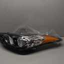 Headlight Assembly for Hyundai Elantra 2011 2012 2013, Driver Side Halogen Headlamp with Clear Lens Black Housing Amber Reflector (All Bulbs Included), 1 PC,92101-3y000 HY2503161