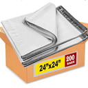 24x24 Inches Poly Mailers, 200-Pack XL Size #8 White Color Poly Mailing Envelopes Bags, Self Seal Adhesive Waterproof and Tear Proof (Total 100 Bags)