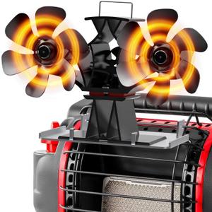 Signstek Wood Stove Fireplace Fan, Heat Powered Dual Motor Heater Fan with Bracket Compatible for Buddy Heater, Thermal Fan for Gas Pellet Wood Burner Stove Accessories