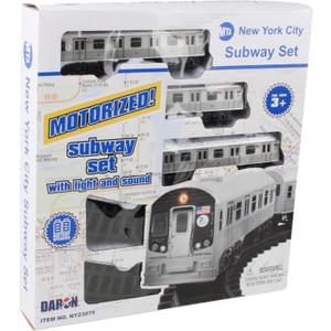 New York MTA New York City 3 Pc. Battery Operated Train Set with Track ,39" X 25",Silver