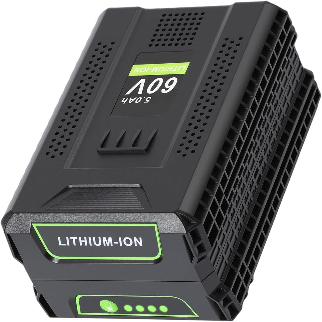 Replacement Battery for Greenworks 60V: 5.0Ah Extended Run Lithium Battery for Greenworks Pro 60 Volt Lawn Mower Trimmer Blower for Home Gardening