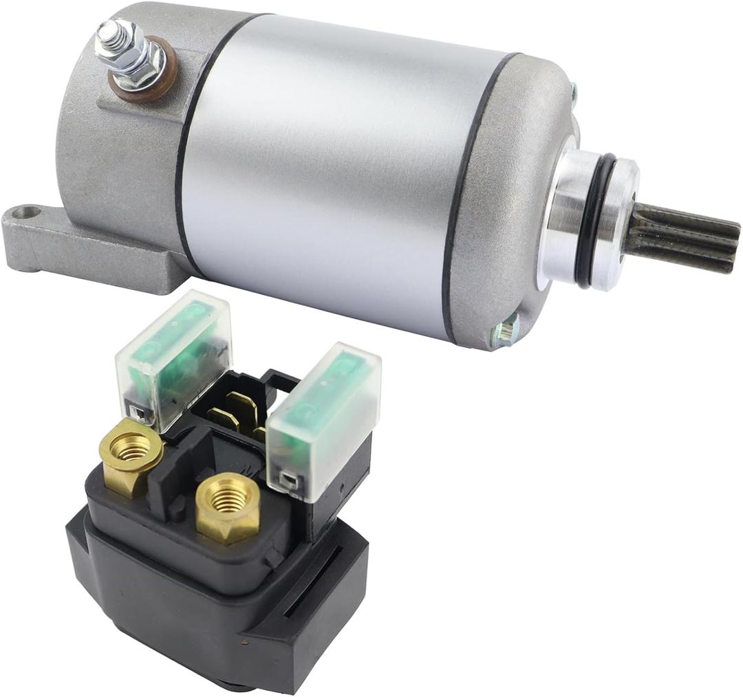 18757 Starter with Relay for Yamaha Grizzly 350 2007-2014 Wolverine 350 2006-2009 YFM35 YFM350 Bruin 2004-2006 YZF600R YZF 600R 1997-2007 YZF600R 599cc Engine 2000-2007 SMU0269, 3HE-81800-00-00