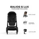 Cybex Balios S Lux Full Sized Stroller for Infant & Toddler - Moon Black