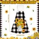 Sratte 4 Pcs Sunflower Hanging Kitchen Towels Hand Towels with Hanging Loop Summer Buffalo Plaid Gnomes Sunshine Dish Towels Bath Absorbent Oven Stove Wash Cloth for Home Decorative Housewarming Gift