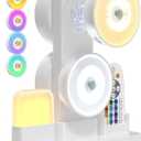 4 Pack Under Cabinet Lights with Charging Station, Rechargeable Under Cabinet Lighting with Remote, 3 Color Temps & 12 RGB, Dimmable Motion Sensor Lights for Kitchen, Pantry and Shelf (White)