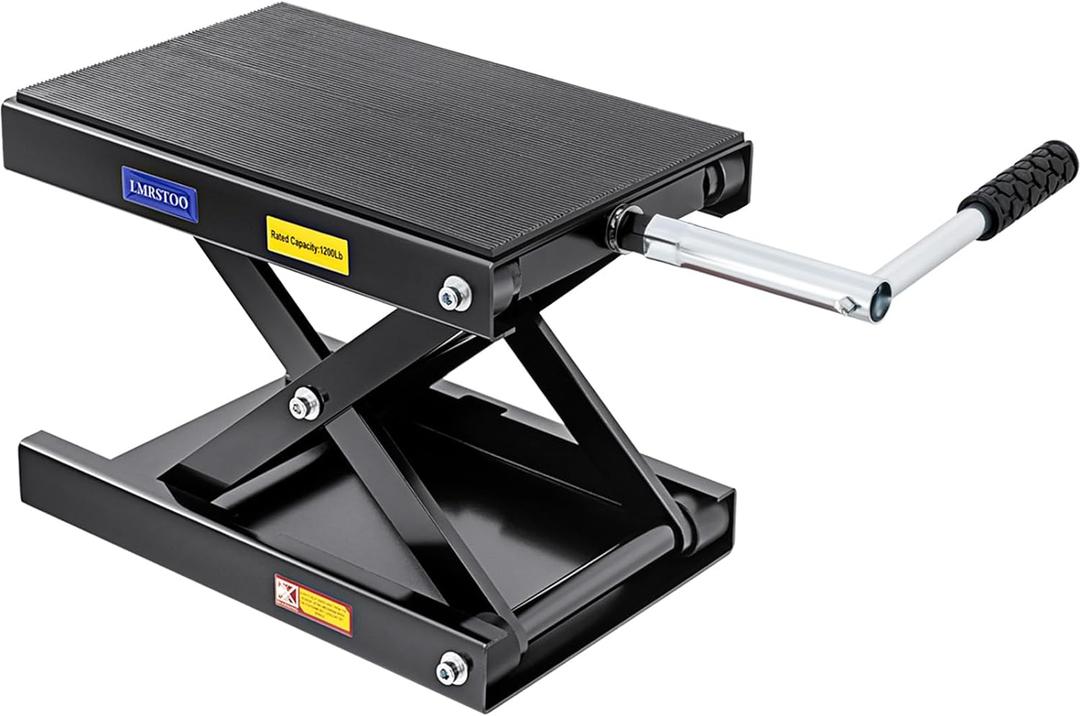 1200 LBS Motorcycle Jack, Motorcycle Lift Stand for Dirt Bike ATV,Scissor Jack with Crank Handle and Breaker Bar (Without Dolly)