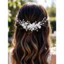 GORAIS Flower Bride Wedding Hair Vine Silver Crystal Bridal Hair Pieces Leaf Headband Hair Accessories for Women and Girls