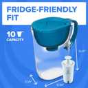 Brita Large Water Filter Pitcher for Tap and Drinking Water with SmartLight Change Indicator, Includes 1 Standard Filter, BPA-Free, Lasts 2 Months, 10-Cup Capacity, Teal