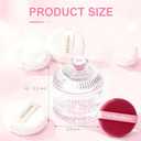 CJJKH 5 Pieces Body & Face Powder Puff with Container Set, 3.6Inch in diameter,Crystal Storage Case, 2 Soft Washable Velour Puffs and 2 Dual-Use Dry/Wet Puffs for Women, Baby, Face & Body Makeup