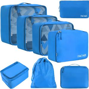 BAGAIL 8 Set Packing Cubes Luggage Packing Organizers for Travel Accessories-Light Blue BAGAIL 8 Set Packing Cubes Luggage Packing Organizers for Travel Accessories-Light Blue