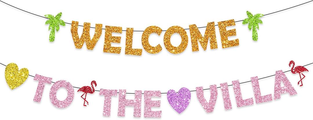 Welcome to the Villa Banner Love Island Decorations Love Island Themed Party Decorations (B)