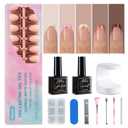 Misssix French Tip Press On Nails, 160Pcs French Gel Nail Tips Short Square, Soft Gel Fake Nails, X-BASIC Tips Starter Kit for Nail Art DIY 16 Sizes