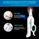 PAKEWAY Dog Nail Clippers with LED Light - Pet Nail Trimmer and File for Small/Medium Dogs, Puppies, Cats, and Rabbits (Green)
