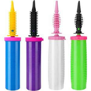 4 Pack Balloon Pump Bulk, Manual Air Pump for Balloons,Ballon Inflator Pumping,Quick Easy Hand Pumps for Foil Latex Balloons,for Swimming Pool Floats, Inflatable Toys,Yoga Balls, Party Decorations