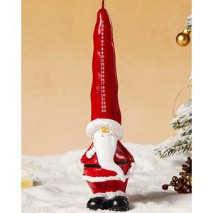 Christmas Taper Candles 10 Inch Unscented Santa Candlesticks for Christmas Table Decor, Winter Centerpieces, Advent Displays, Fireplace Mantel, Seasonal Home Decor, Red & White