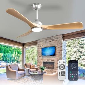 Depuley 52-Inch Ceiling Fan with Light: Wood 3 Blade Outdoor Fans for Patios - Dimmable Indoor Fan with Remote APP Control Ultra Quiet DC Motor Reversible 6 Speed Timer Depuley 52-Inch Ceiling Fan with Light: Wood 3 Blade Outdoor Fans for Patios - Dimmable Indoor Fan with Remote APP Control Ultra Quiet DC Motor Reversible 6 Speed Timer
