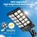 2 Pack 16" Large Solar Street Lights Outdoor Waterproof - Solar Powered Security Parking Lot Light Dusk to Dawn 60000LM,Motion Sensor Commercial LED Solar Flood Lights Remote Control for Outside Yard