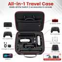 Migitec All-In-1 Travel Carrying Case Compatible with Nintendo Switch 2 | Protective Hard Case for Switch 2 Console, Dock, Pro Controllers, Joy-Con Grip, Power Adapter, 21 Games, Cables & Accessories