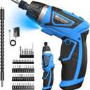 8V Cordless Screwdriver,Upgraded 10+1 Precision Torque Max 10Nm Electric Screwdriver,2000mAh Rechargeable Screw Gun with 50-Piece Kit,180 Pivoting Handle,LED Light,Gift for DIY & Home
