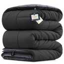 BELADOR Queen All-Season Duvet Insert - Down Alternative, Mid-Plush Lightweight Comforter, Box Quilted Siliconized Fiberfill Oeko-Tex Hotel Comforter (Black/Gray)