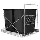 Maltenl Pull Out Can with Lid for Kitchen Cabinets, 35 Qt Under Sink Garbage Bin with SoftClose Full Extension Slides, Hidden Kitchen Waste Recycling Bin, 11" Wide, Black