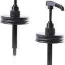 Mason Jar Syrup Honey Sauce Dispenser Pump Lid For Wide Mouth Mason Canning Coffee Syrup Condiment Pump Top Lid Food Grade Airtight & Leak (Jar Not Included)