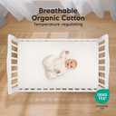 KeaBabies 2-Pack Organic Crib Sheets for Boys, Girls - 52x28 Fitted Crib Mattress Sheet Neutral, Breathable Jersey Cotton Cover for Baby Bed, Toddler Mattress, Soft & Cute Prints (Fleur)
