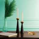 Rely+ Black & Gold Taper Candle Holders Set of 2 Modern Metal Candlestick Holders for Dining Table Centerpiece, Home Dcor, Wedding & Party Decorations