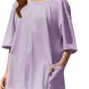 Girls Summer Casual Romper Short Sleeve Oversized Jumpsuit Kids Shorts Teens Fashion Cothes (11-12 Years, Purple)