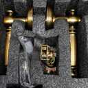 2 Pack Antique Brass Door Lever Privacy Antique Door Handle Door Lever Bedroom and Bathroom, Zinc Alloy