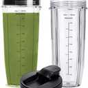 32OZ Replacement Cups Compatible with Ninja Nutri BN401, SS101, BN400, BN800, BN801, SS351, SS151 TWISTi DUO Blender, with Upgraded Sip and Seal Lids- Convenient to Drink Directly.(2 Pack)