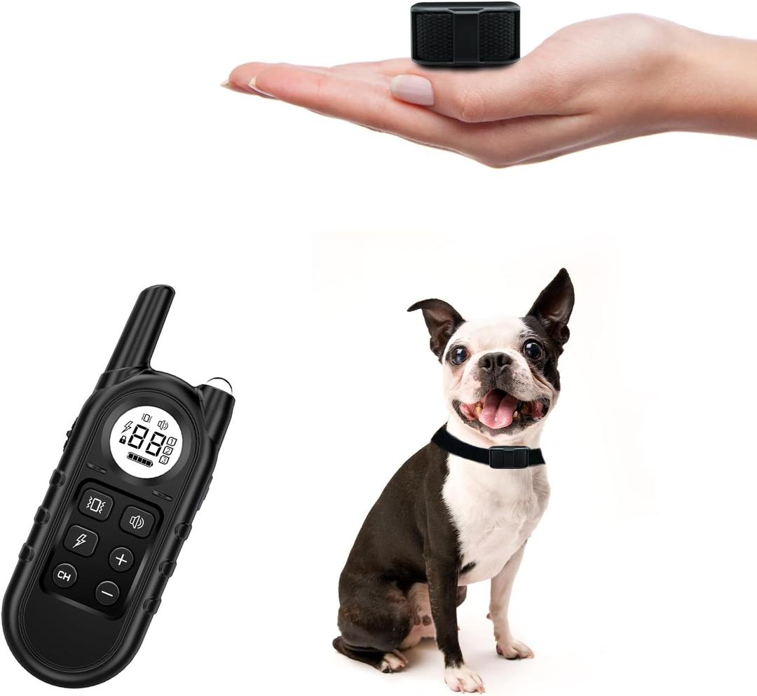 Tiniest Dog Shock Collar, Lightest Dog Training Collar with Remote for Small Dogs 5-15lbs & Medium Large Dogs/Puppies, Waterproof, Rechargeable, 1300ft Range (Black&Ultra Tiny)
