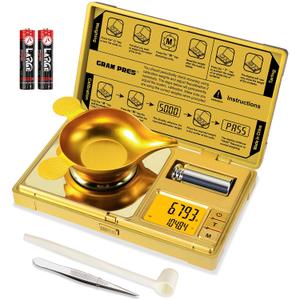 GRAM PRES High Precision Milligram Scale,50g/0.001g Digital Mini Pocket Gram Scale,Mg Scale for Weighing Powders,Jewelry, Medicine, Gem, Reloading,Gold Scale with Cal Weight, Tweezer and Tray